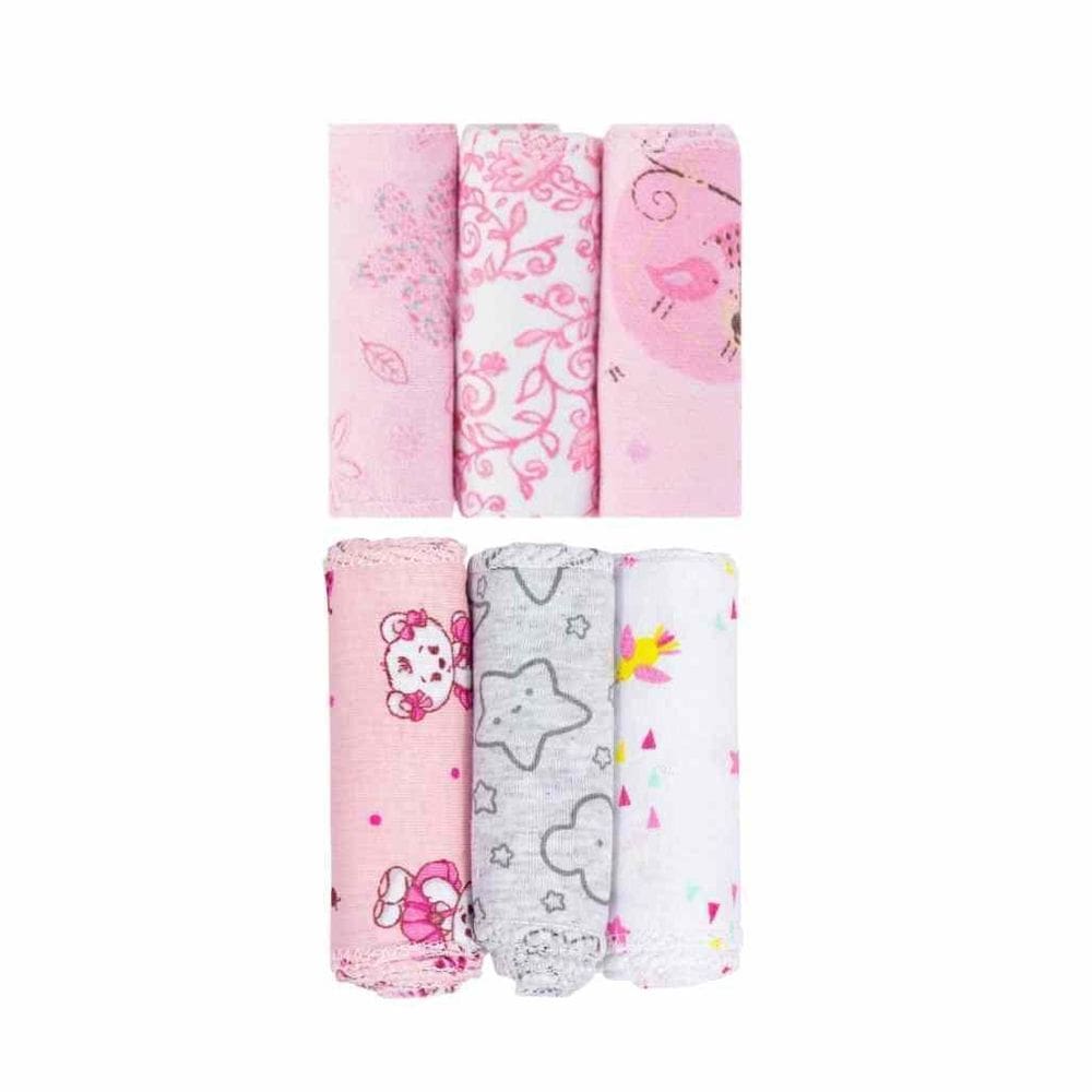 Kit 6 Faixa Umbilical Bebê Umbigo Enxoval Recem Nascido Rosa