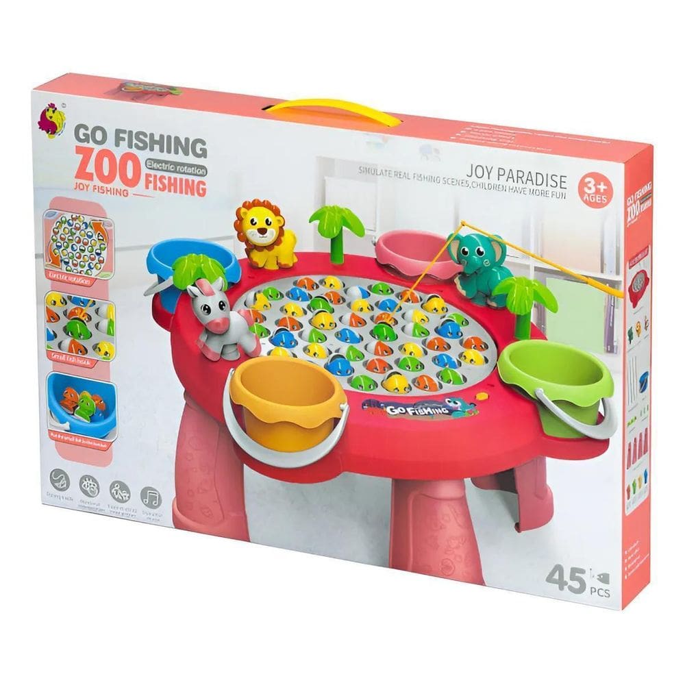 Brinquedo Pega Peixe Pescaria Grande Com Música Vermelho