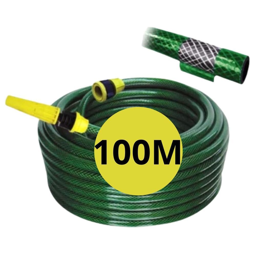 Mangueira De Jardim 100 Metros Reforçada Pvc Trançada 7/16