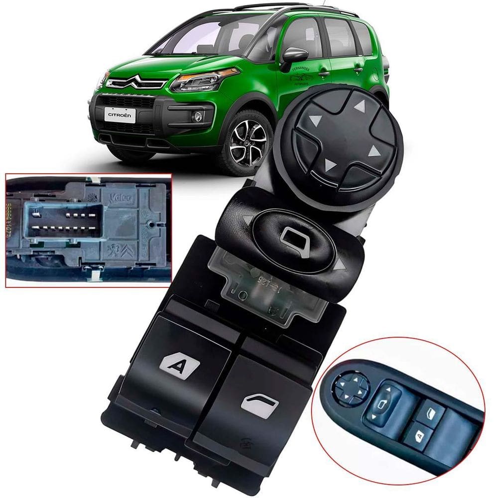 Botão Vidro Elétrico C3 Citroen Aircross Dianteiro Esquerdo