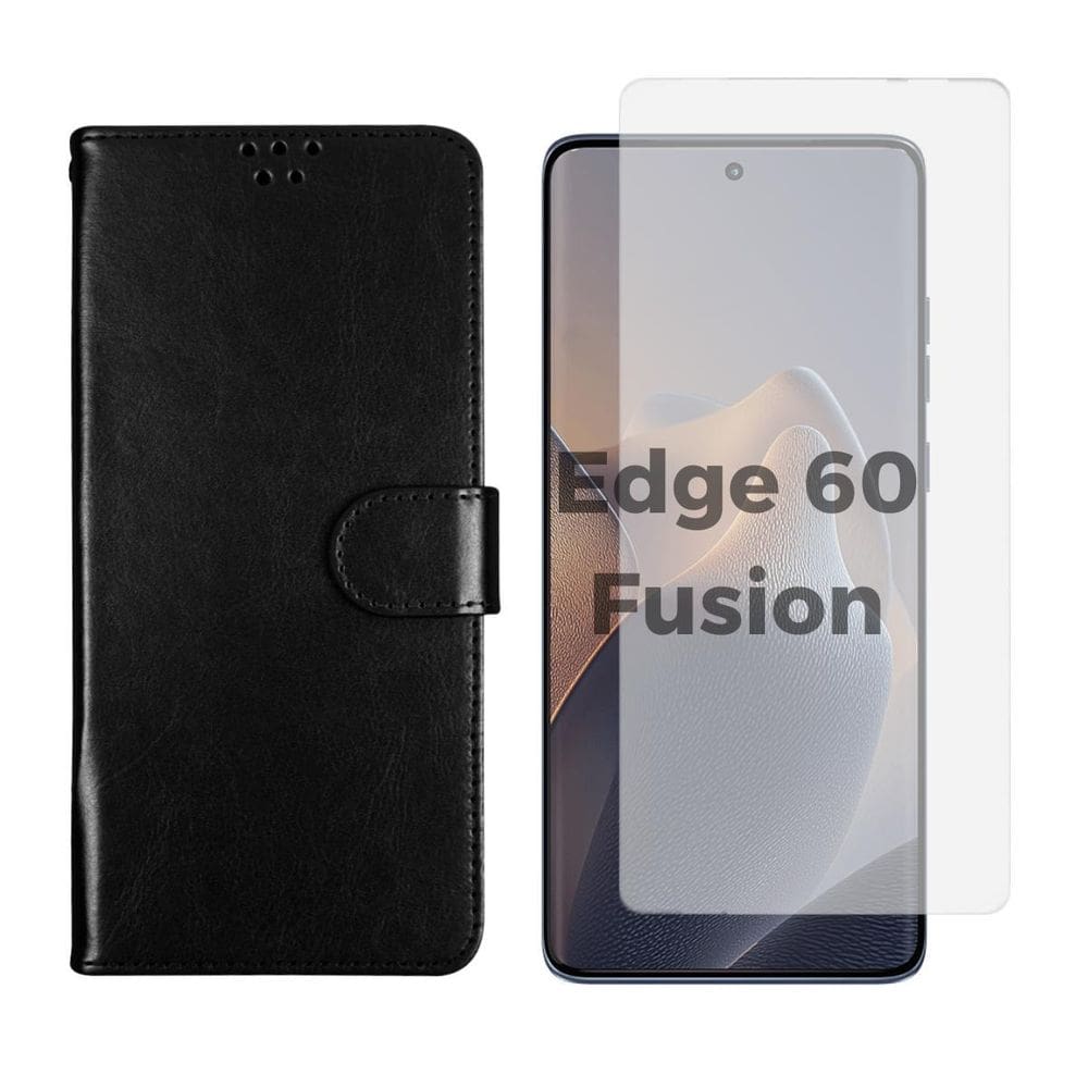 Capa Carteira + Pel. Hidrogel Compativel Para Edge 60 Fusion