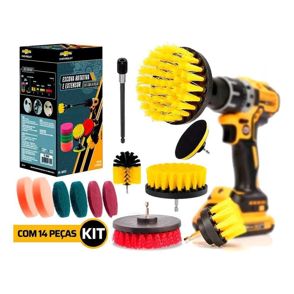 Escovas Lavar Sofas,Tecidos,Couros 14 Pçs Uso Parafusadeira