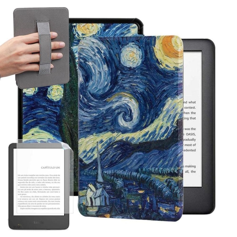 Case Alça Estampa Para Kindle Paperwhite  Sa569P  + Película
