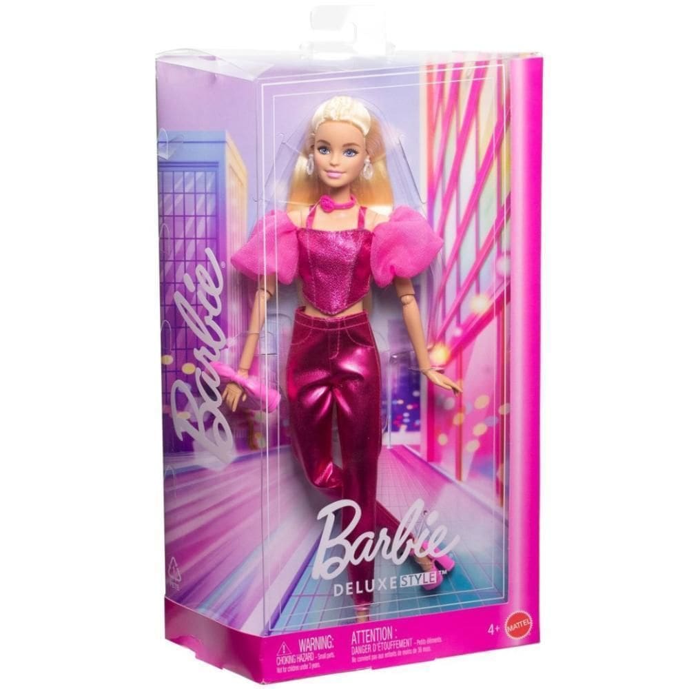 Barbie Deluxe Cabelo Loiro E Conjunto Rosa Metalico Jfp40