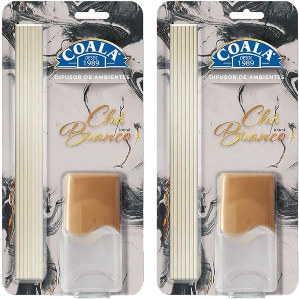 Kit 2 Unidades Difusor Aromas Varetas 100Ml Coala Chá Branco