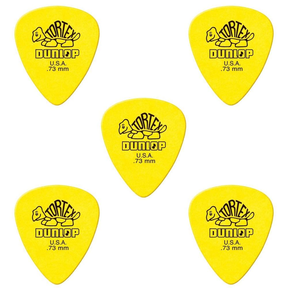 Kit 5 Palheta Tortex Dunlop U.S.A Amarela .73Mm