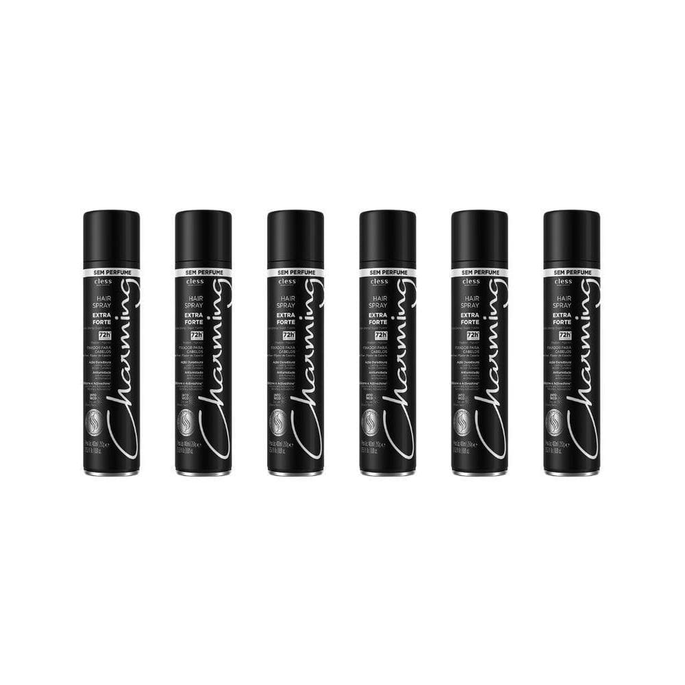 Hair Spray Fixador Charming Extra Forte S/Perfu 400Ml - 6Un