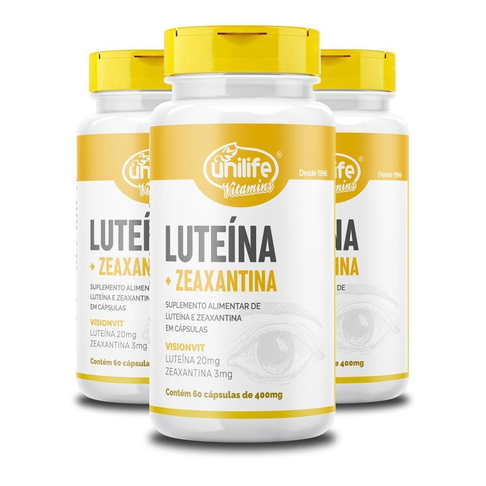 Kit 3 Luteína E Zeaxantina Unilife 60 Cápsulas