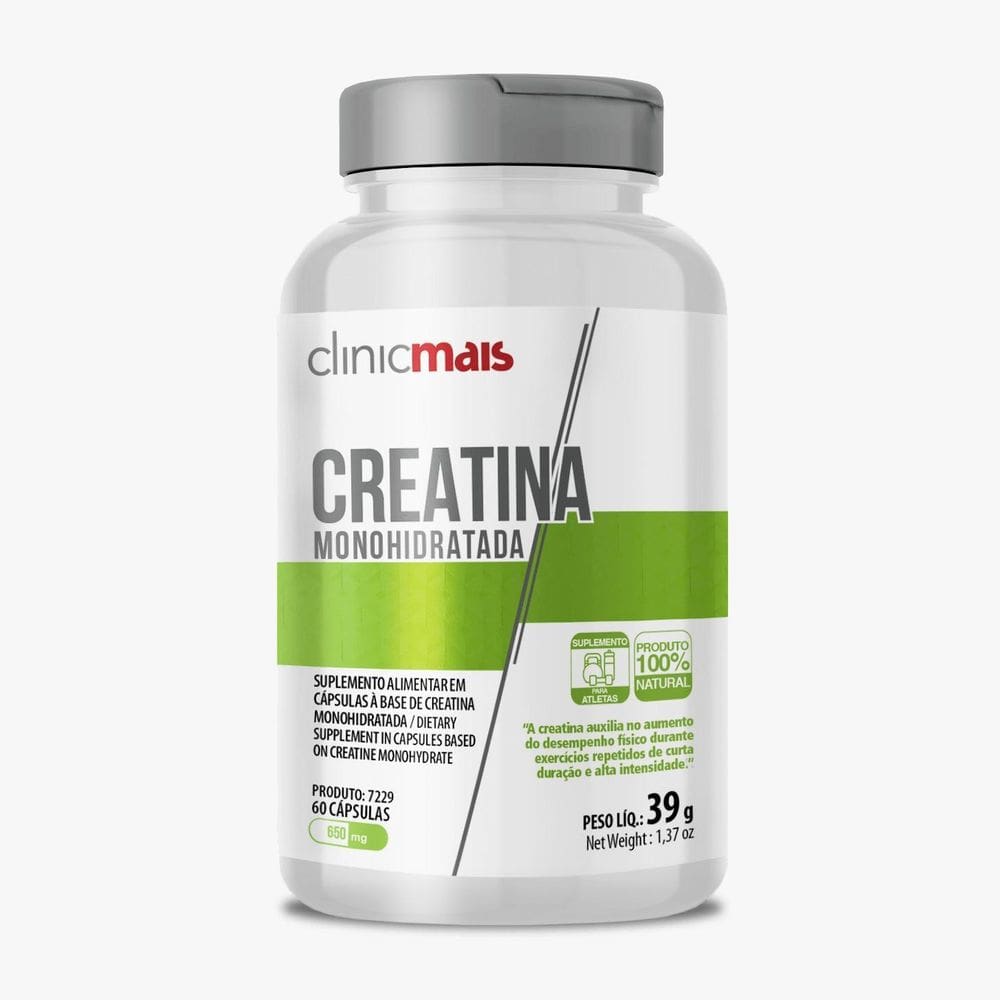 Creatina Monohidratada 650Mg Clinicmais 60 Cápsulas