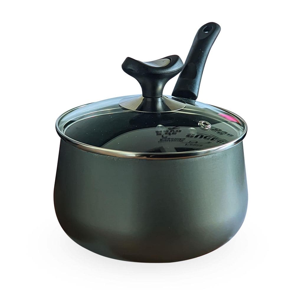 Panela Linha Diamante 14Cm Grafite Antiaderente 1,5L Tampa