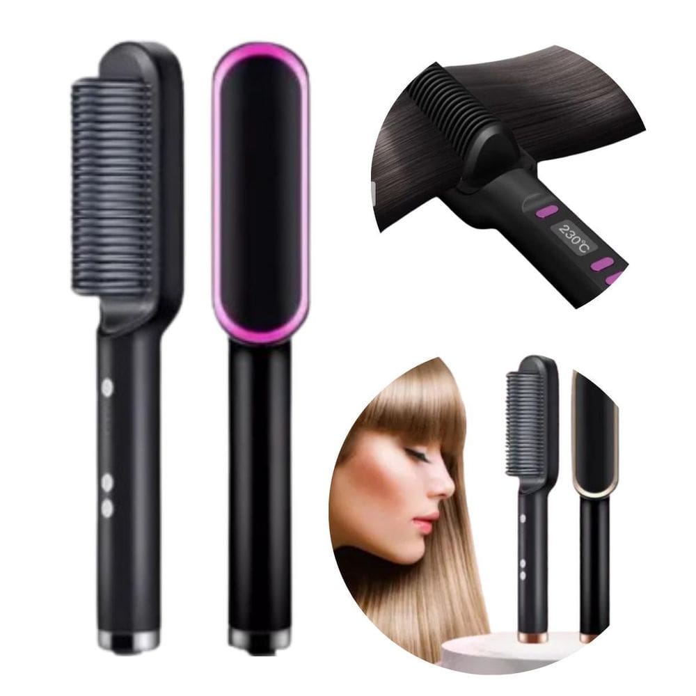 Pente Quente Elétrico Alisador Cabelo Crespo