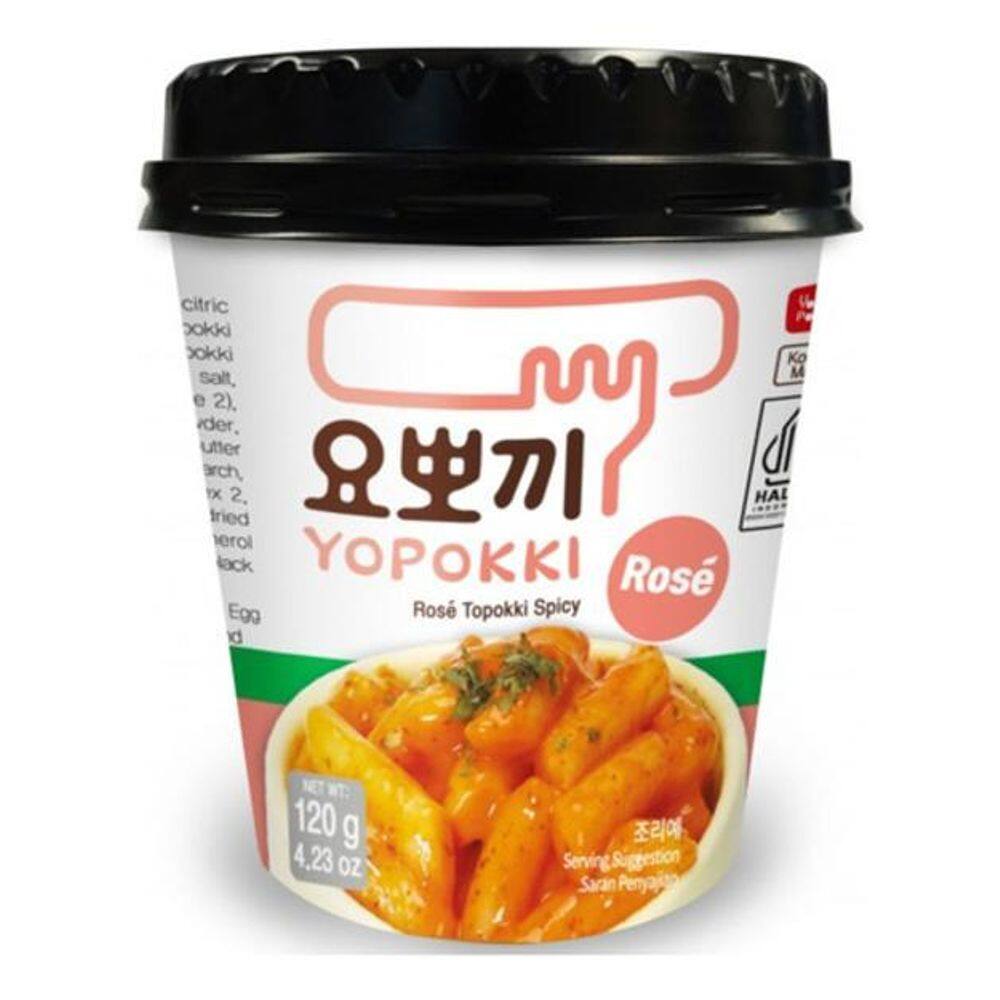 Autêntico Yopokki Topokki Coreano Rosé Sem Pimenta Copo 120G