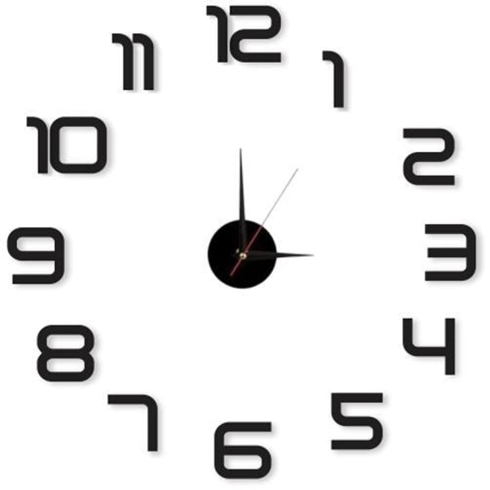 Relógio Parede 3D Moderno Decoração Números Adesivos 40Cm