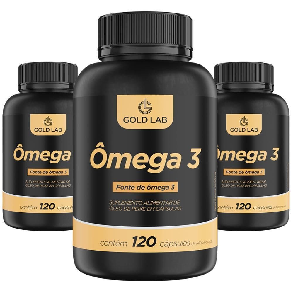 Kit C/3 Ômega 3 C/120 Cápsulas - Gold Lab