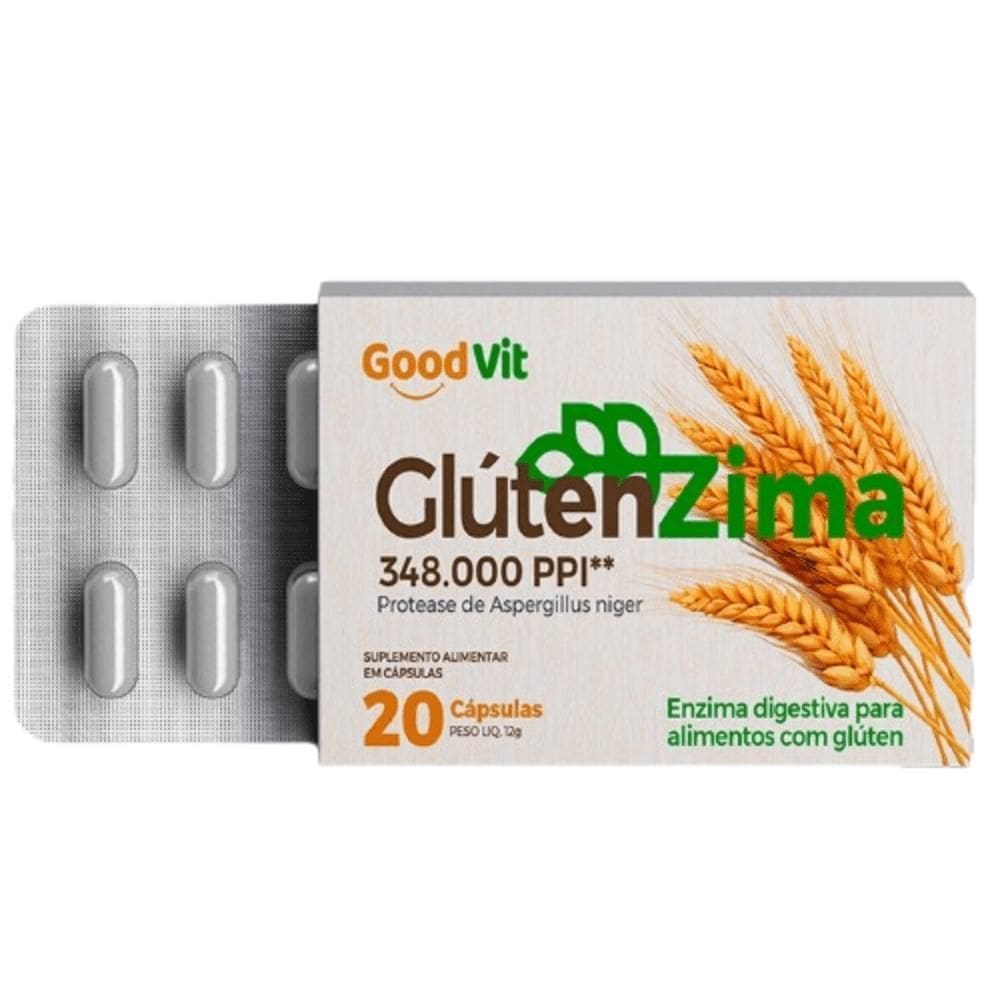 Glútenzima Digestão Glúten Com 20 Cápsulas Good Vit