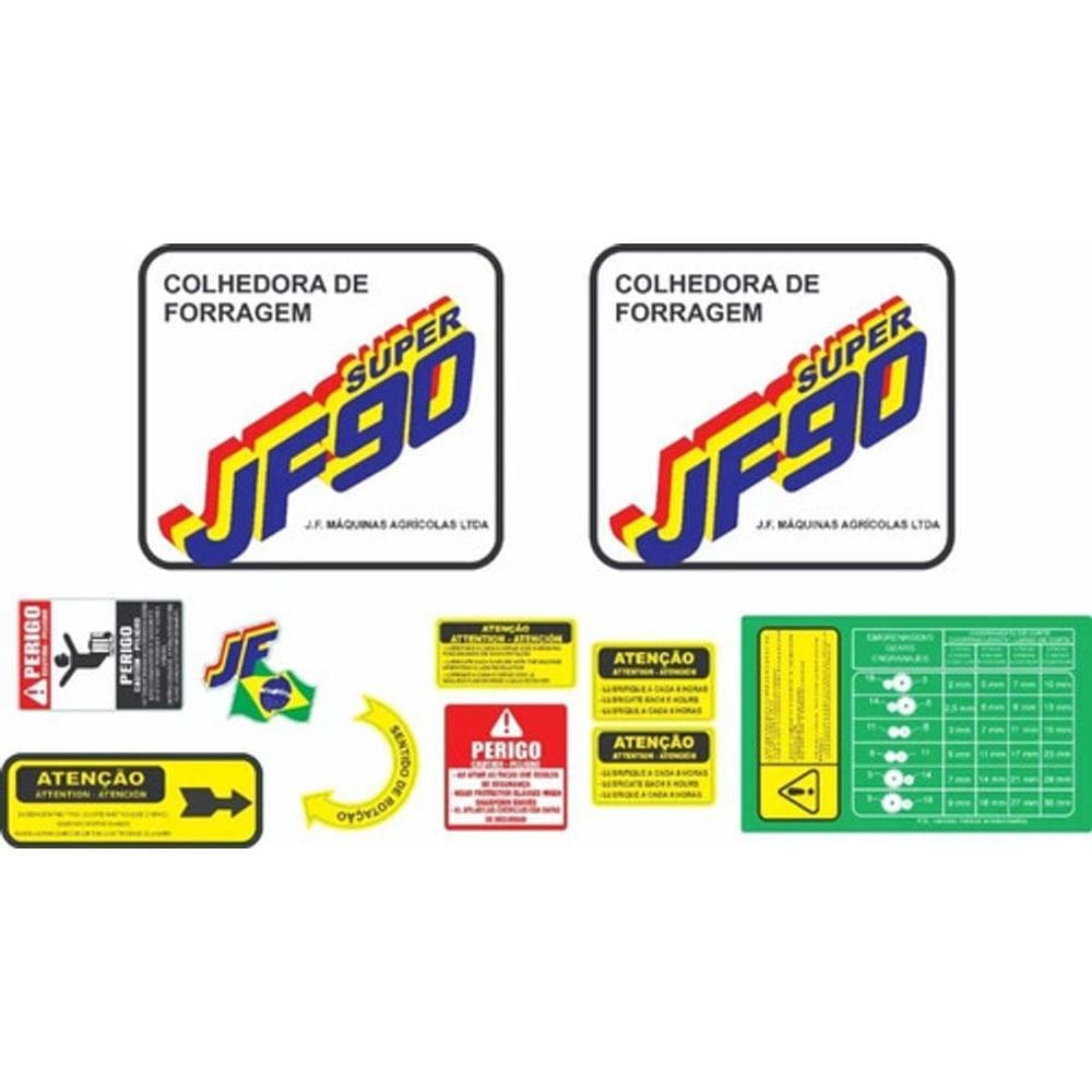 Kit Adesivos Jf 90 Super Para Colhedora De Forragem
