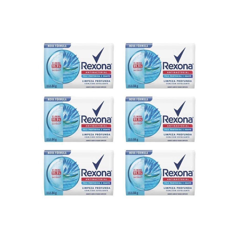 Sabonete Rexona Antibac Limpeza Profunda 84G - Kit Com 6Un