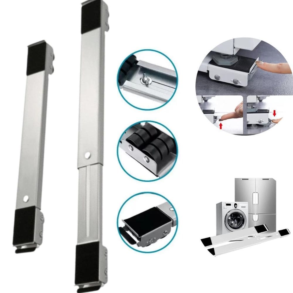 Suporte Rodinhas Ajustável Máquina Lavar Geladeira Fogão