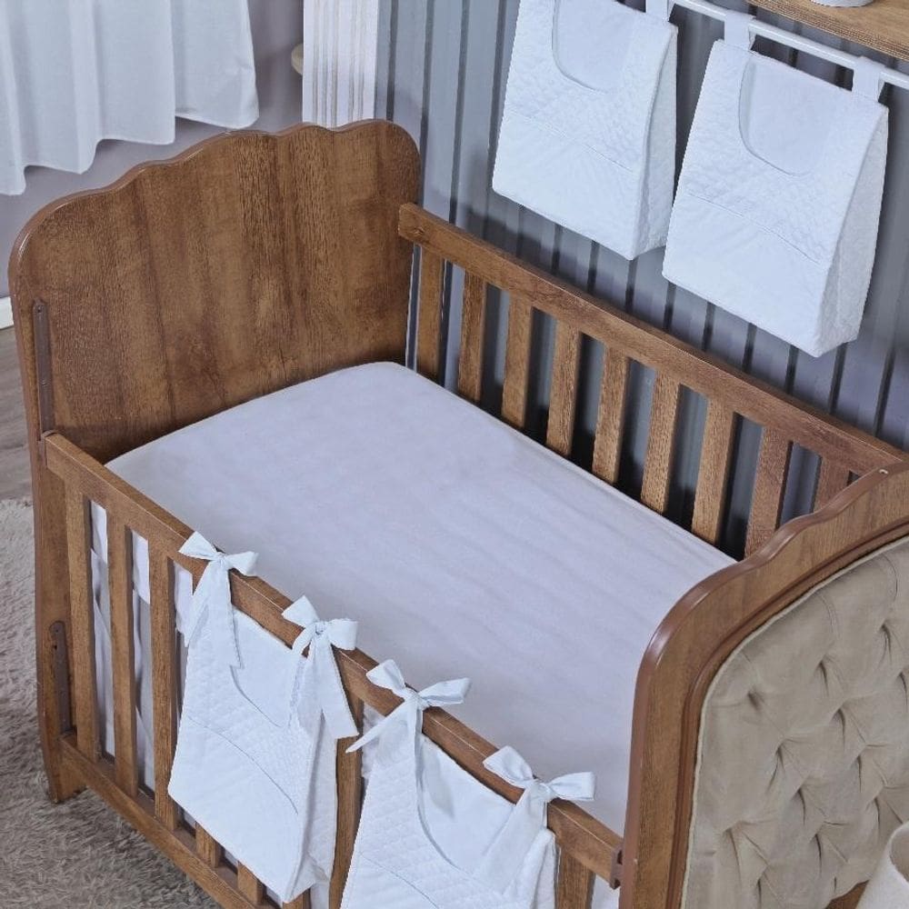 Lençol Berço Americano Elástico Percal Algodão Liso Menino