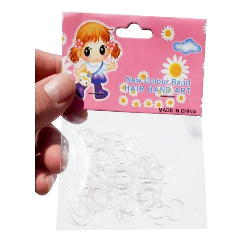 70 Mini Xuxa Elástico Liga Silicone Transparente Liso