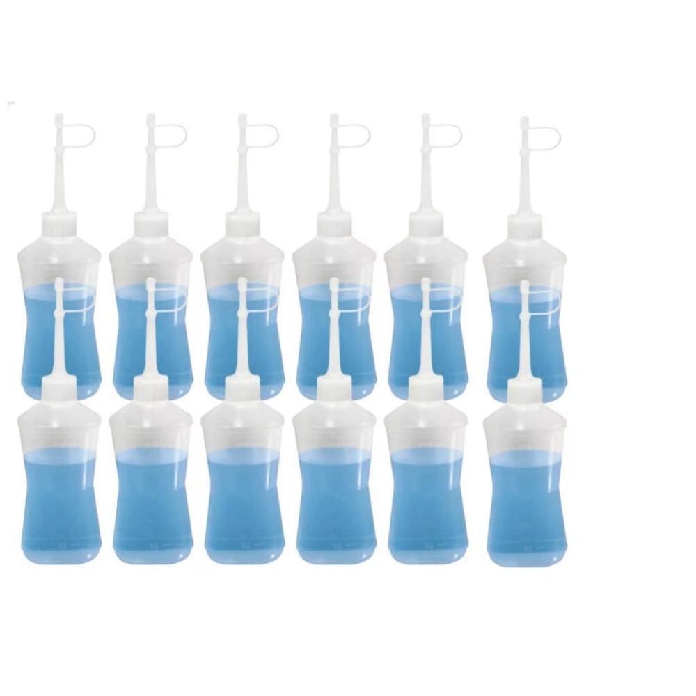 Kit Com 12 Frascos Almotolia Bico Reto Transparente De 500Ml