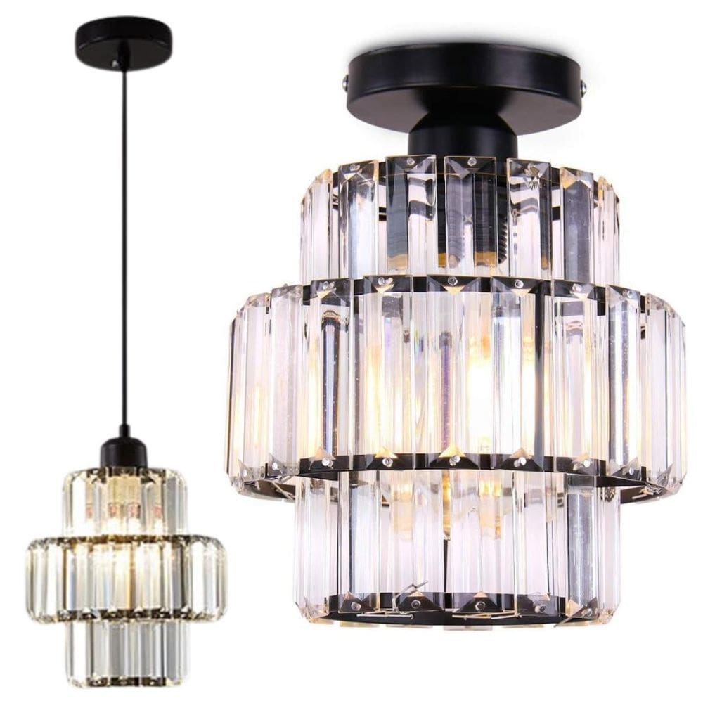 Luminária Pendente Até 128Cm 32 Cristais Metal Dourado