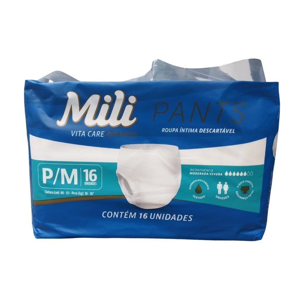 Roupa Íntima Vita Care Pants Unissex Tamanho P/M Pct 16 Uni