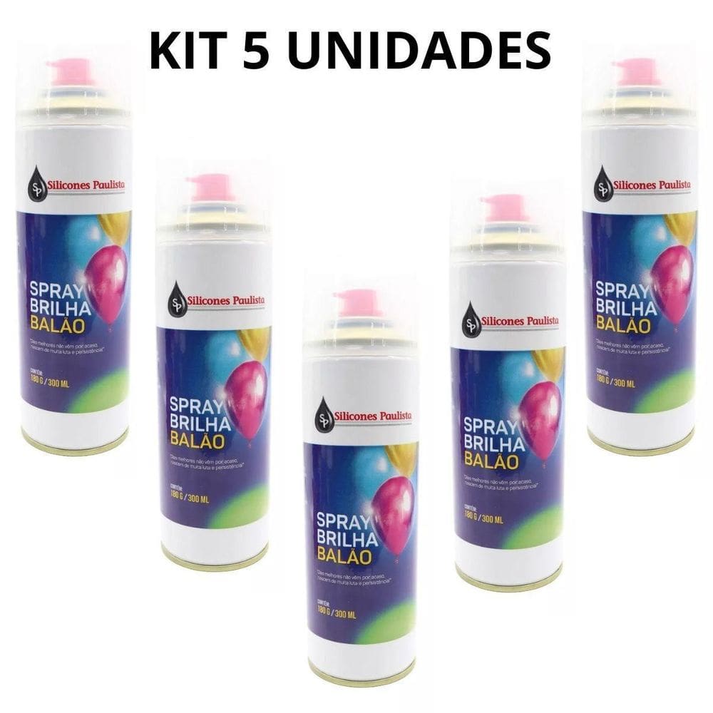 Brilha Balão Spray Bexiga Festa Buffet 300Ml Decoração 5 Un