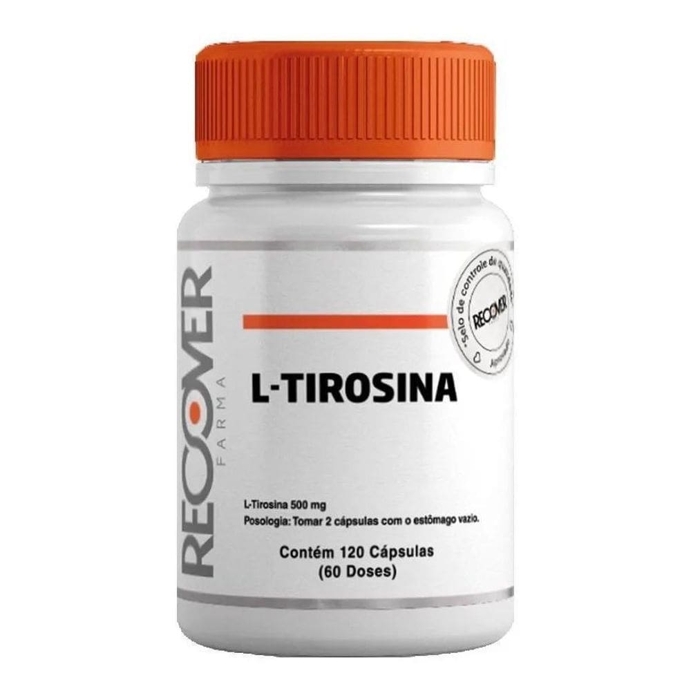 2X L-Tirosina 500Mg - 120 Cápsulas  60 Doses  Sabor Natural