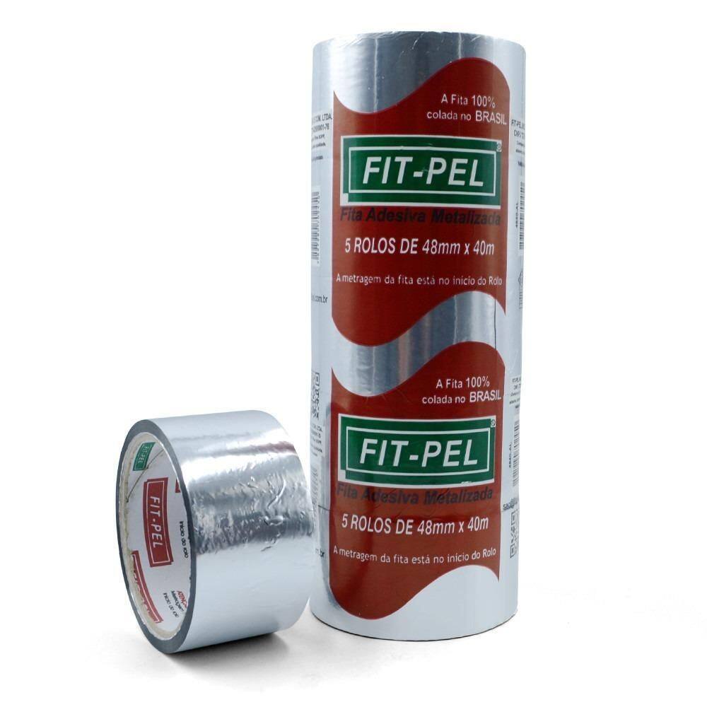 Fita Adesiva Aluminizada 48 Mm X 40 M Com 05 Peças Fit-Pel