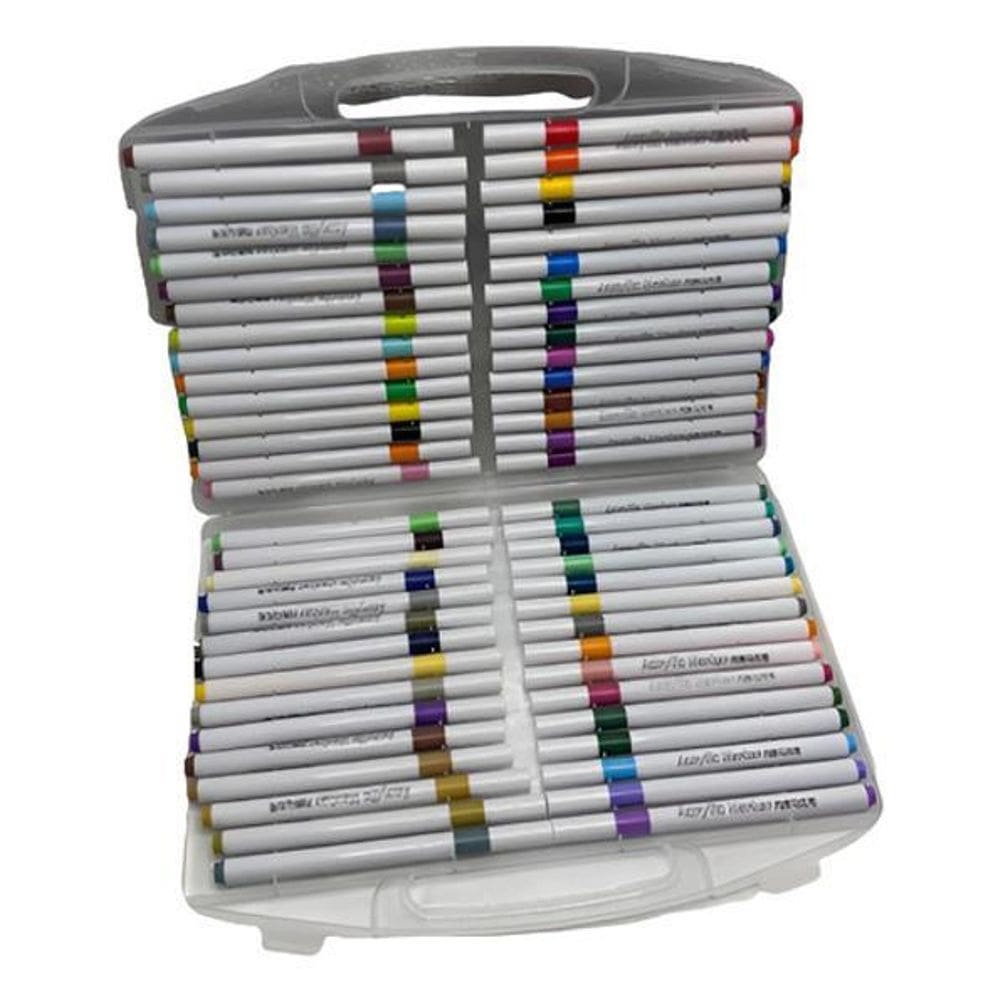 60 Canetinhas Escolar Profissional 1Linha Touch Cores