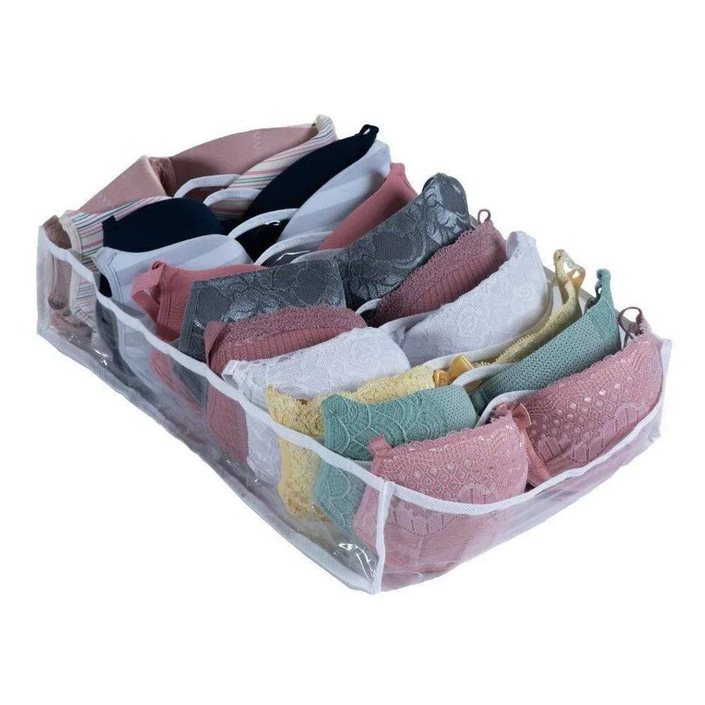 2X Colmeia Organizadora Gaveta Roupa G 40X30X10 Sutiã Cor Tr
