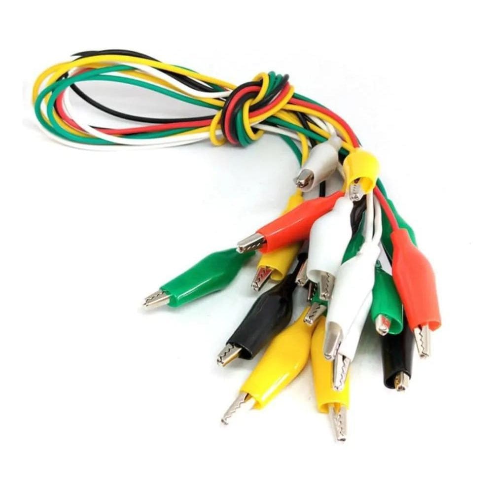 Garra 10 Fios Jacaré Cabo Eletrônica Cabo Arduino Colorido J