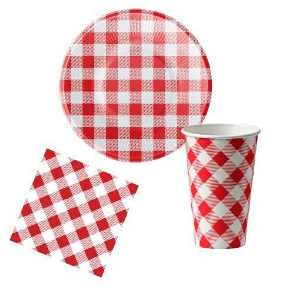 Kit 40 Convidados Pratos Copo Guardanapos Papel Festa Junina