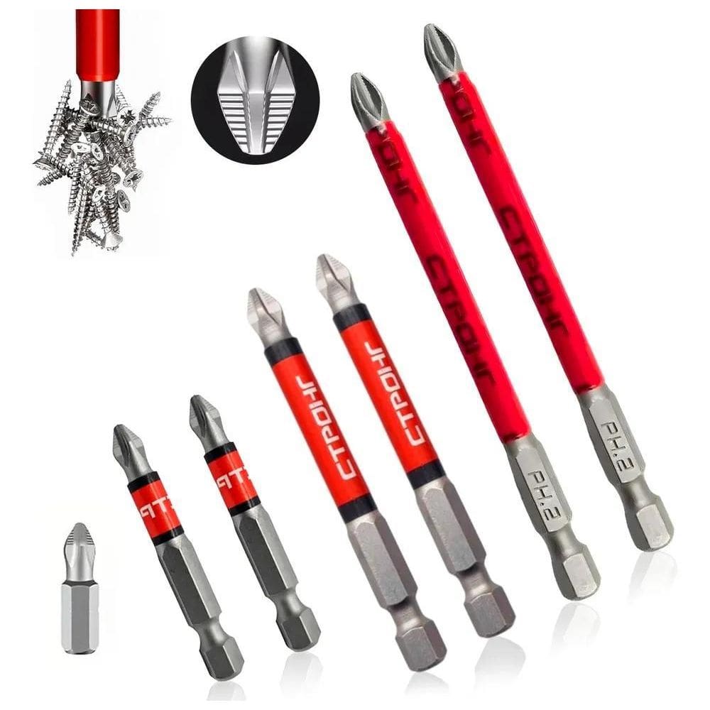 Ponta Bits Ph2 50Mm + 70Mm + 90Mm Ponteira Magnética 6 Peças