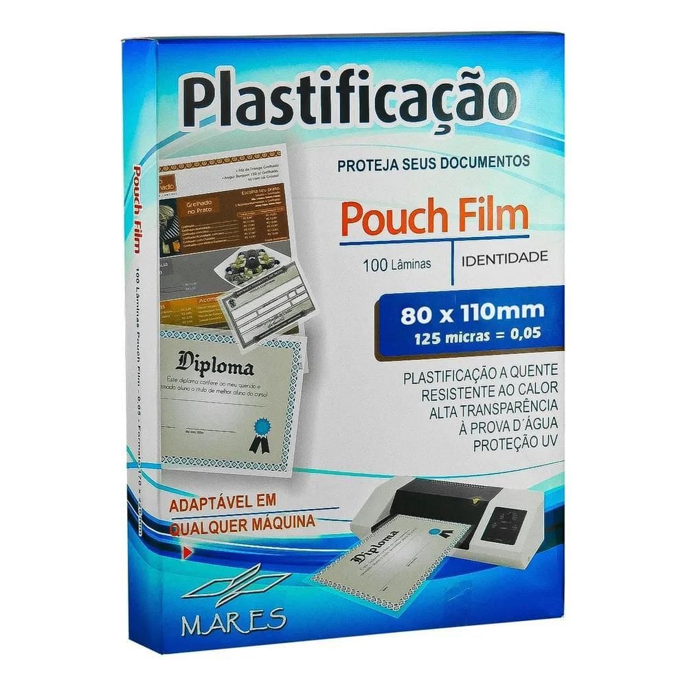 Plástico Para Plastificação Mares Rg 80X110 0,05 100Un