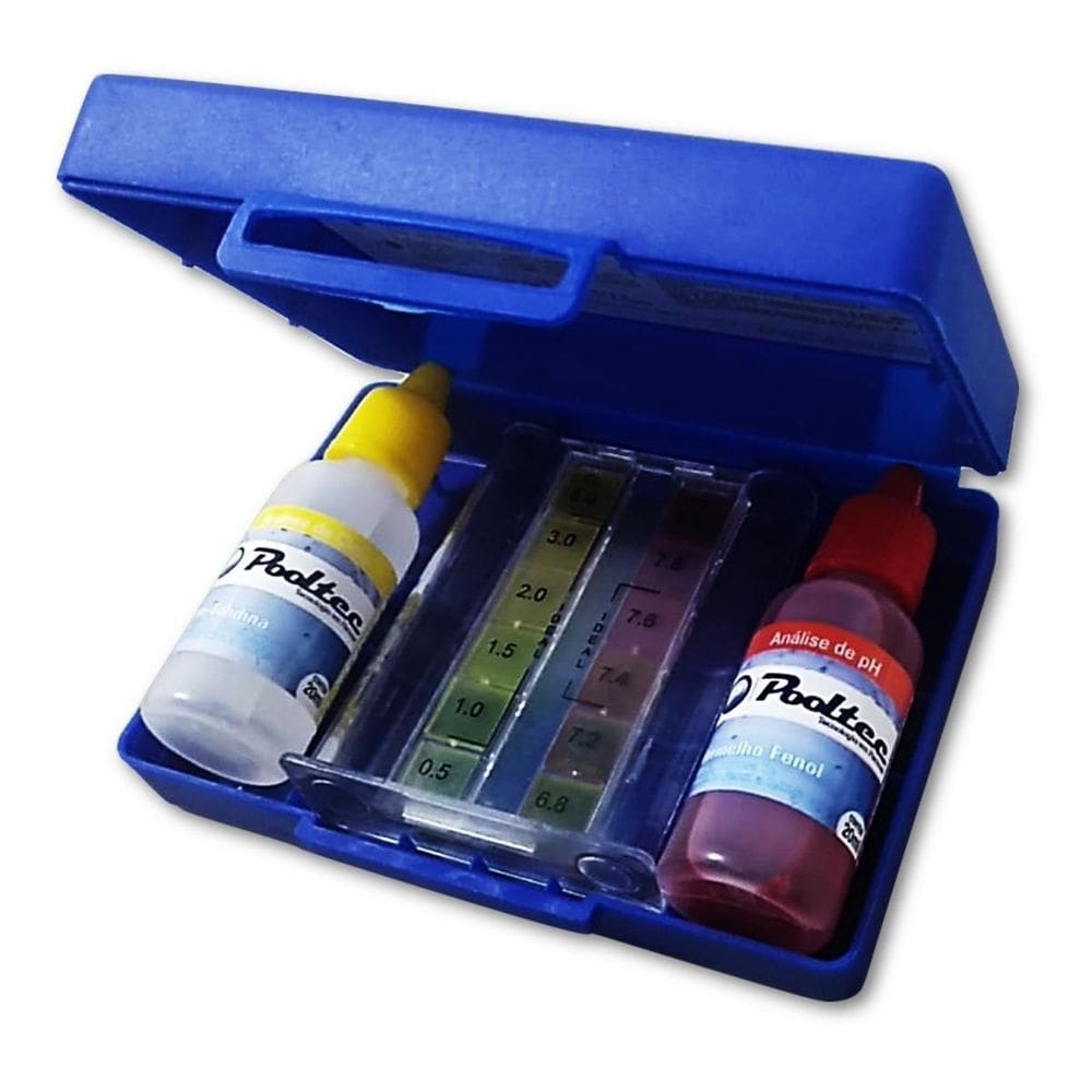 Estojo Teste Para Medir O Nível De Ph E Cloro Da Piscina