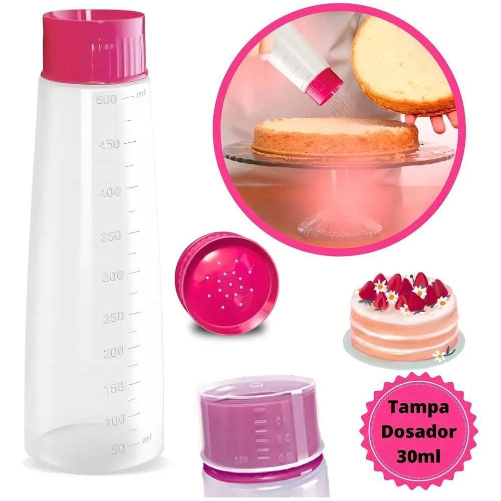 Bisnaga Para Umedecer Bolo Graduado 500 Ml Tampa Chuveirinho