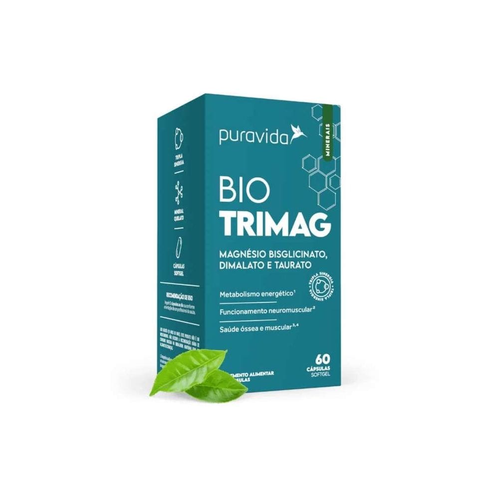 Suplemento Premium Bio Trimag Trimagnesio 60Caps Puravida