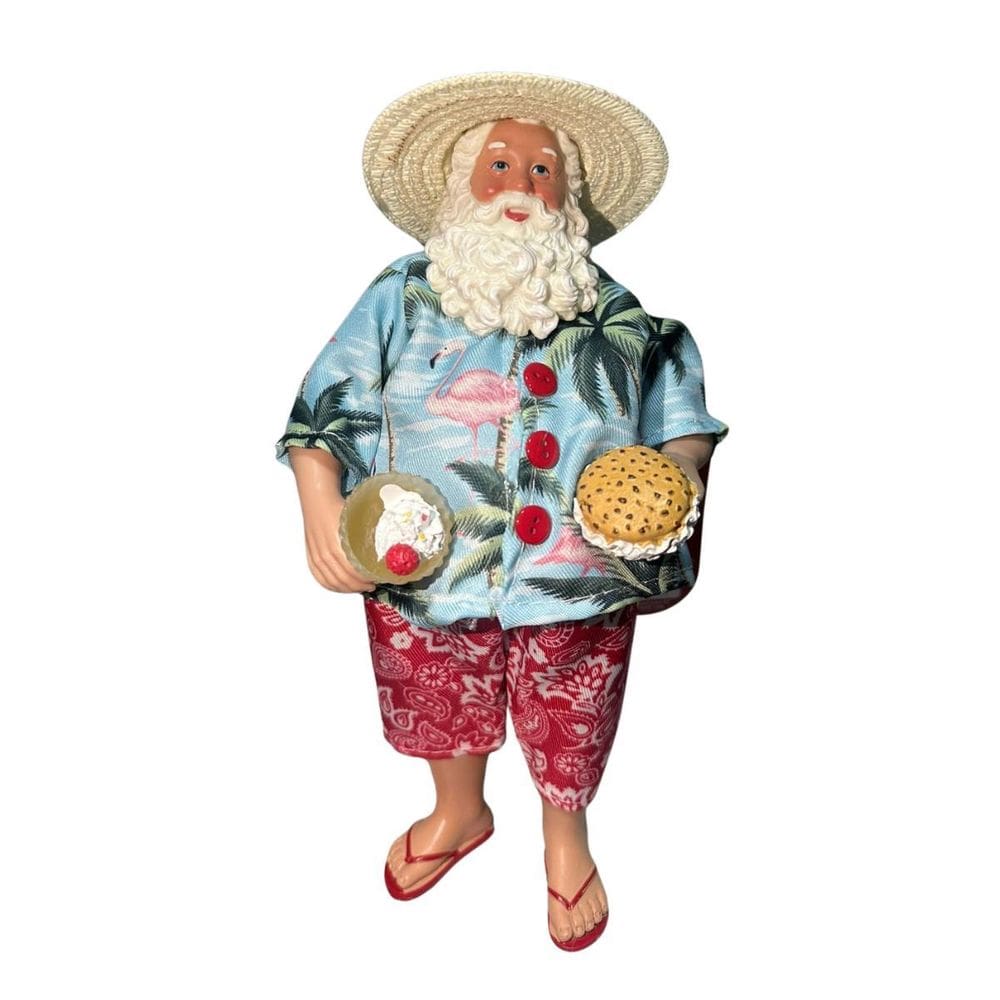 Papai Noel Praiano Chapéu E Chinelo 28Cm