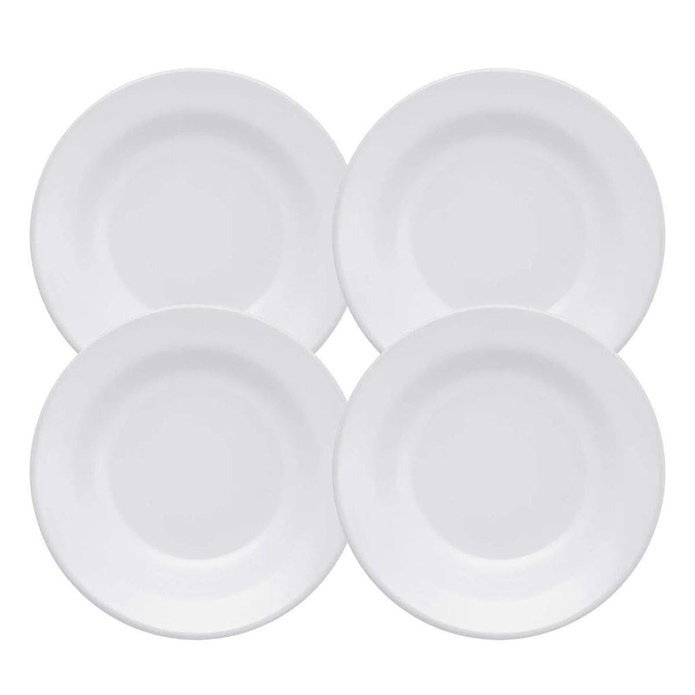 Jogo De Pratos Fundos Kit 4 Peças 22Cm Branco Cerâmica Biona