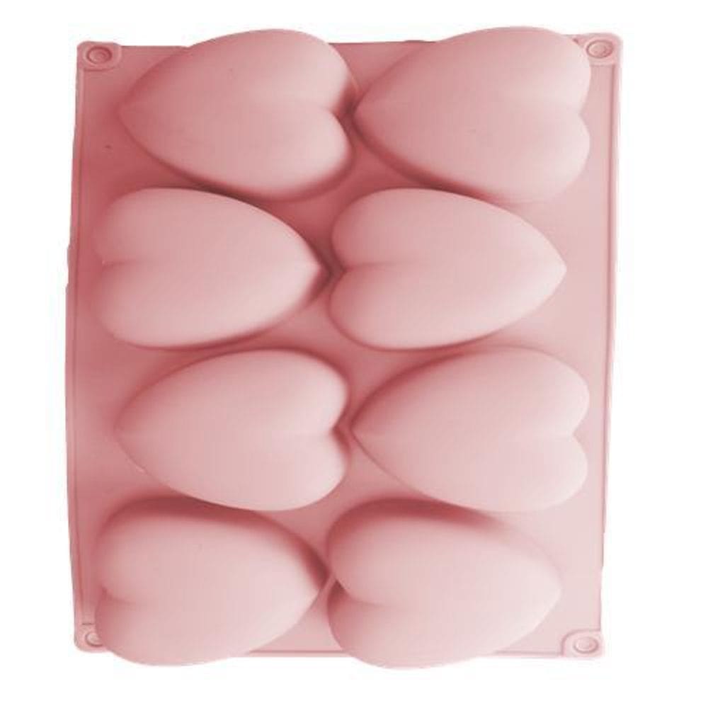 Forma Silicone Coração 8 Cavidades Doce Gourmet Chocolate