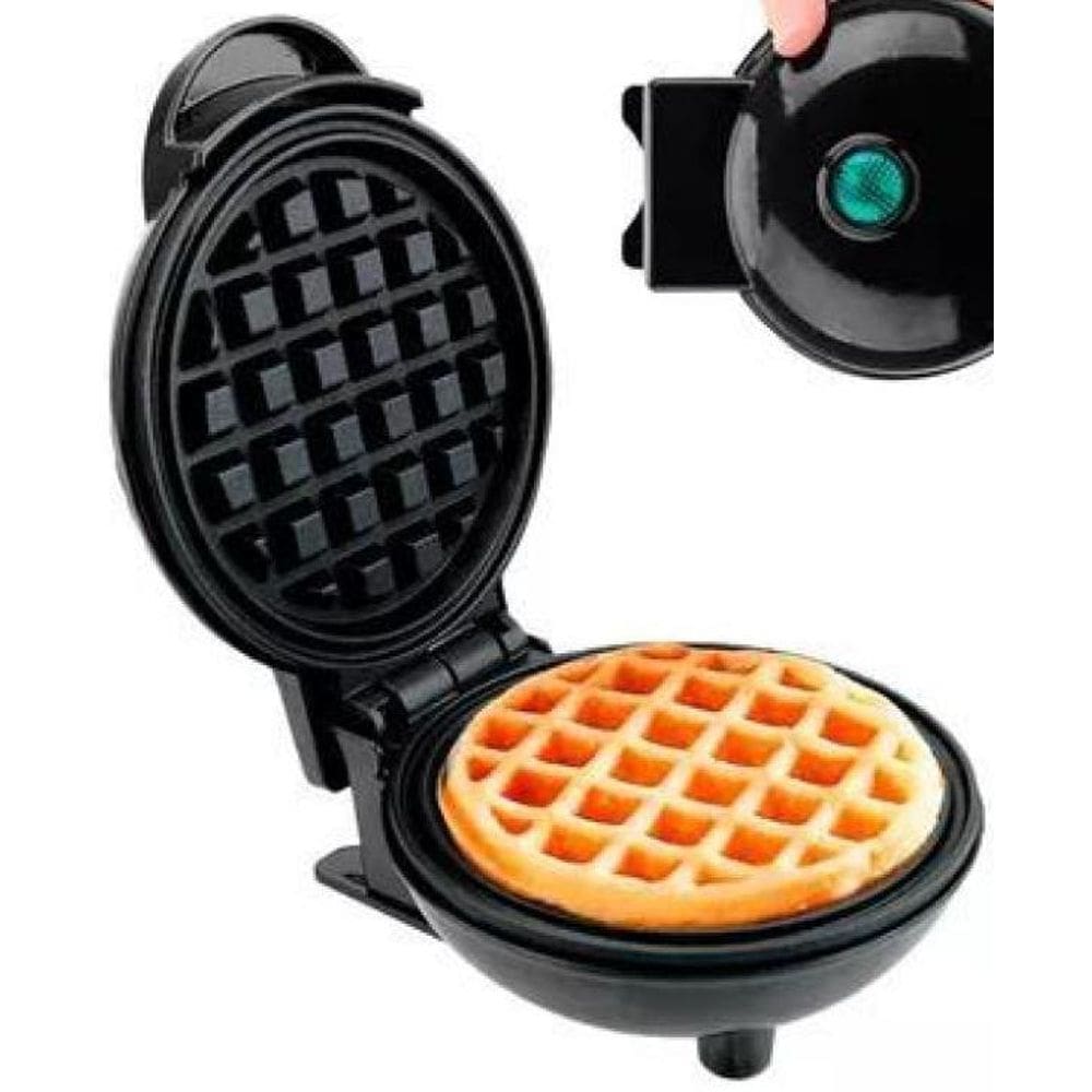 Mini Máquina De Waffle Elétrica Portátil 110V Preto