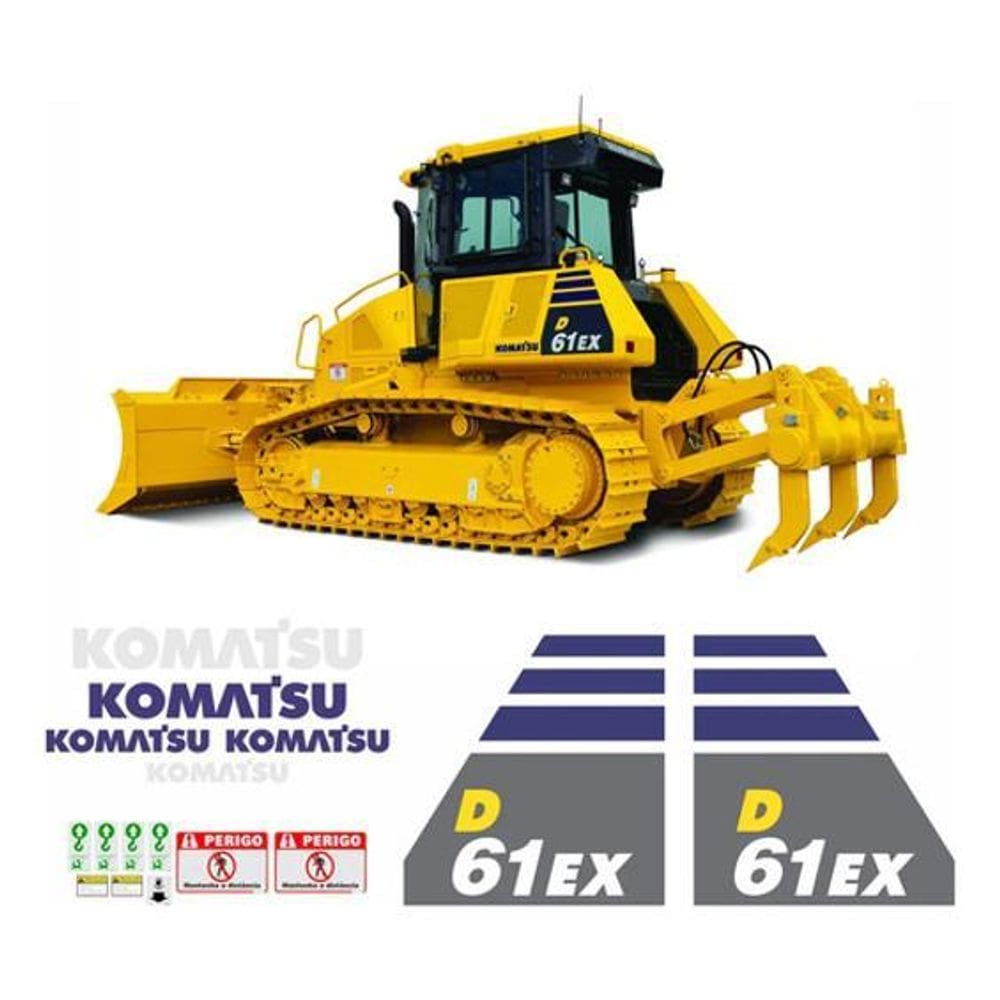 Kit Adesivos Faixas Trator De Esteira Komatsu D61Ex 2022