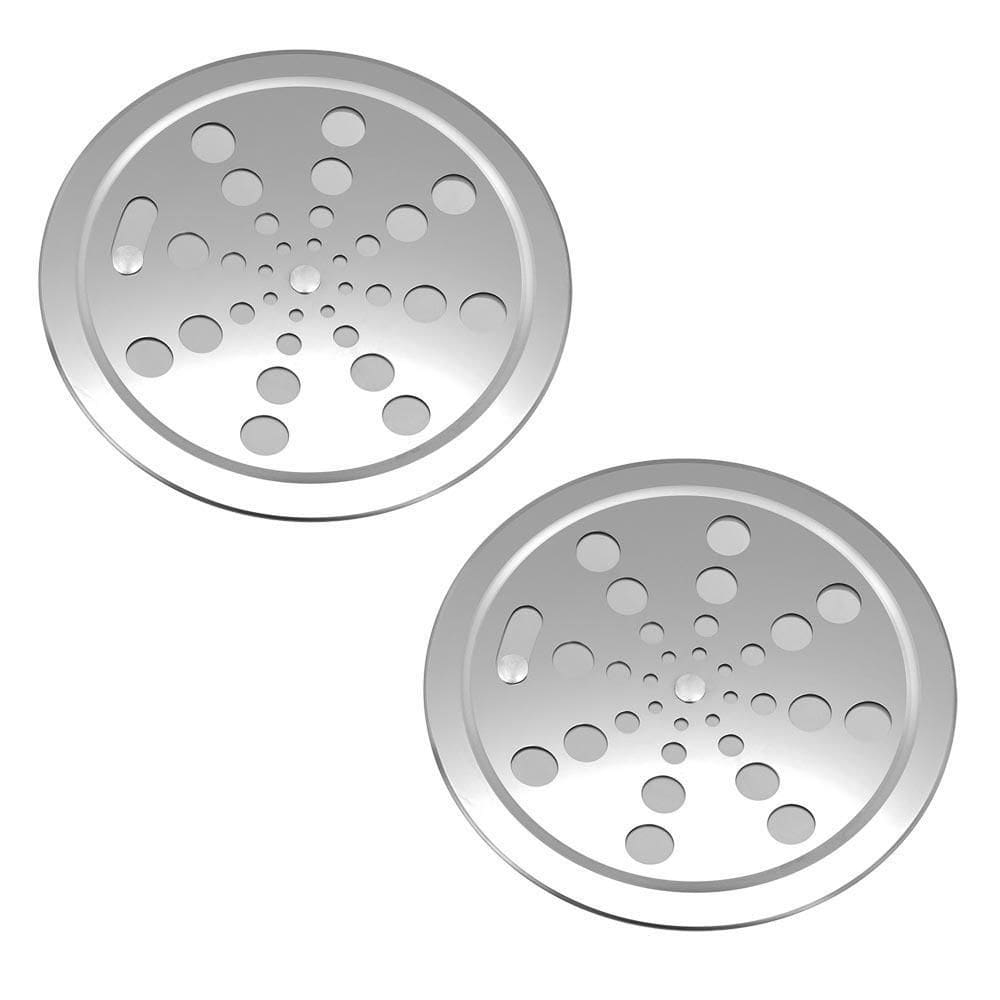 Kit 2 Ralo Grelha Inox Para Banheiro Redondo 10X10 Com Fecho