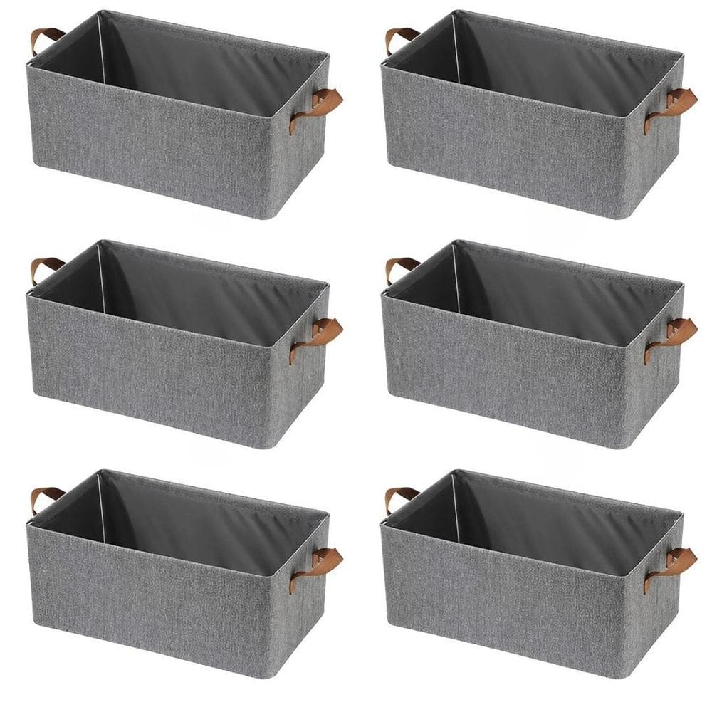 Kit 6X Caixa Organizadora Cesto Dobrável Guarda Roupa Grande