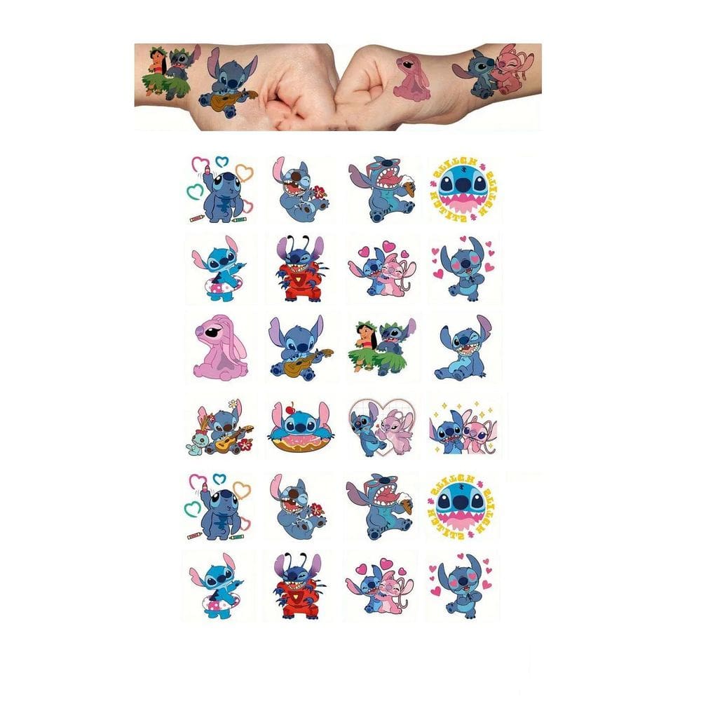 Tatuagem Temporária Folha A4 Infantil Aniversário Stitch