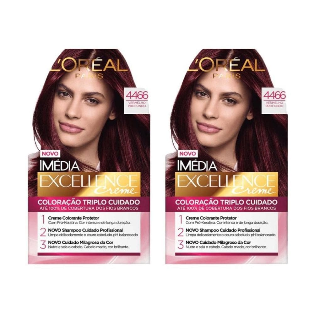 Coloraçao Imedia 4466 Vermelho Profundo - Kit Com 2Un