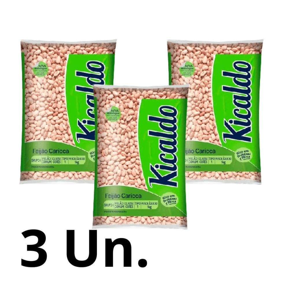Feijão Carioca Kicaldo 1Kg Fardo 3 Un.