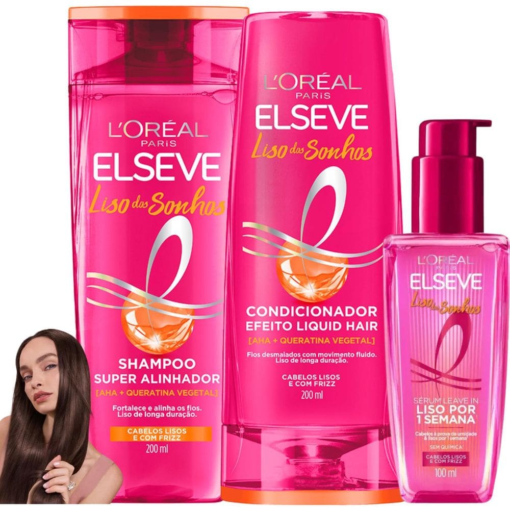 Kit Liso Por 1 Semana Dos Sonhos Novo Sérum Leave In Elseve